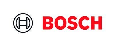 Das Logo von Bosch zeigt ein stilisiertes Symbol und den markanten Schriftzug in kräftigem Rot.