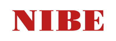 Das Logo zeigt den Schriftzug 'NIBE' in kräftigem Rot auf weißem Hintergrund, was einen starken visuellen Eindruck hinterlässt.